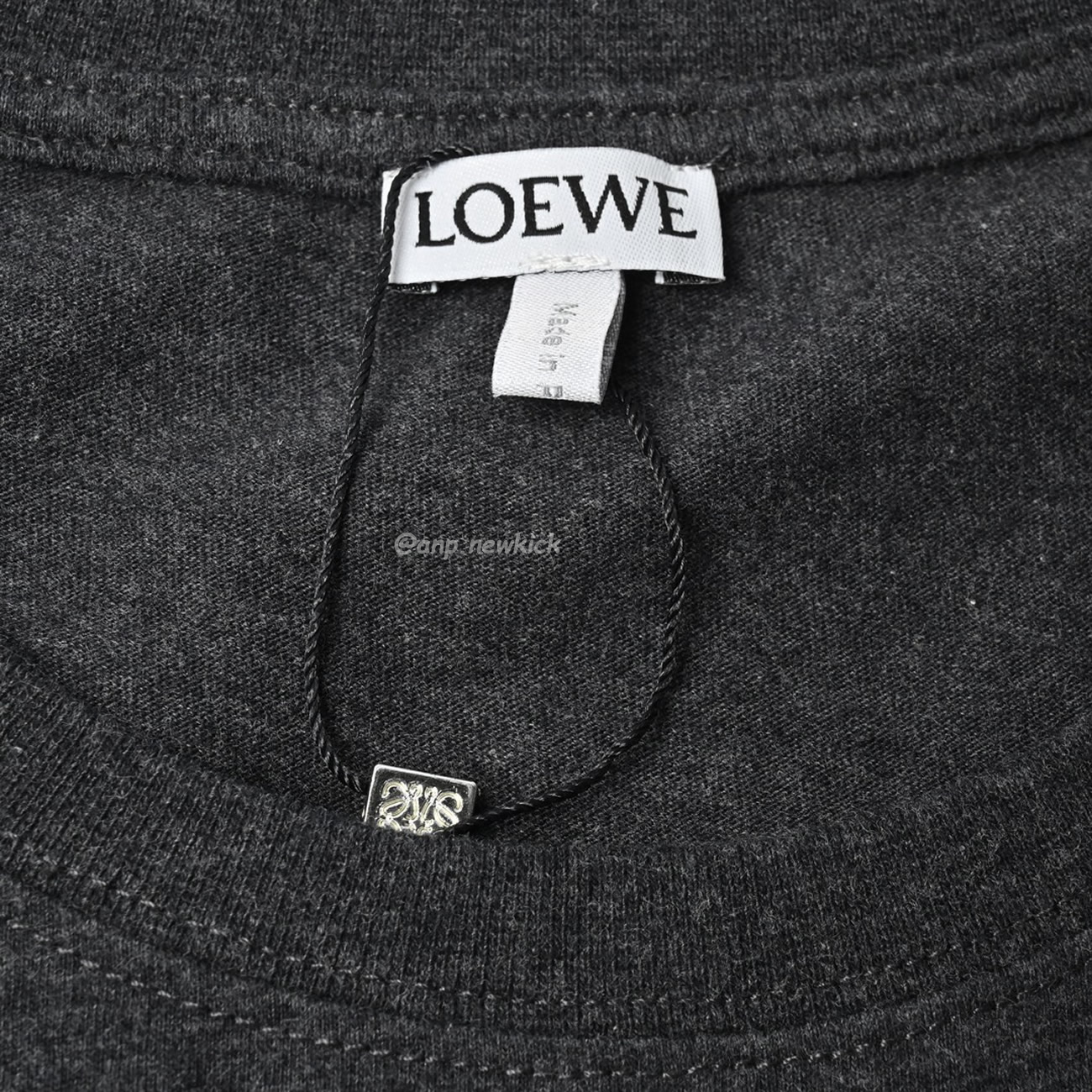 Loewe 24ss Two Tone Embroidered Logo Dark Gray Short Sleeved T Shirt (6) - newkick.org